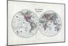 1873, The World in Hemispheres-null-Mounted Giclee Print