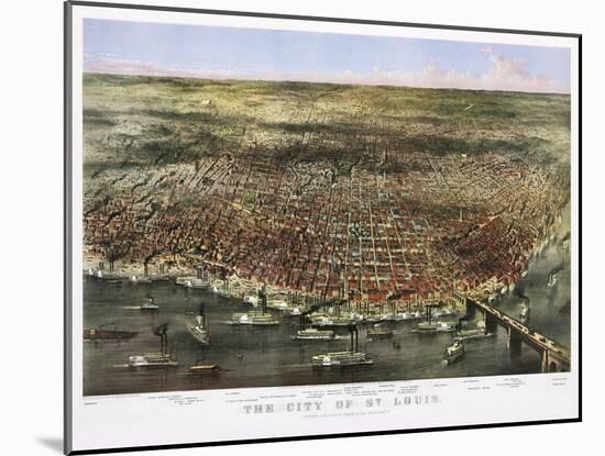 1874 City Of St. Louis By Currier and Ives-Vintage Lavoie-Mounted Giclee Print