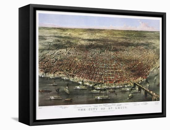 1874 City Of St. Louis By Currier and Ives-Vintage Lavoie-Framed Premier Image Canvas