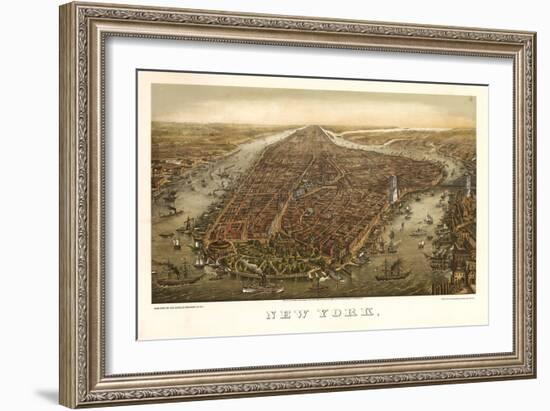 1874 NYC Map-N. Harbick-Framed Art Print