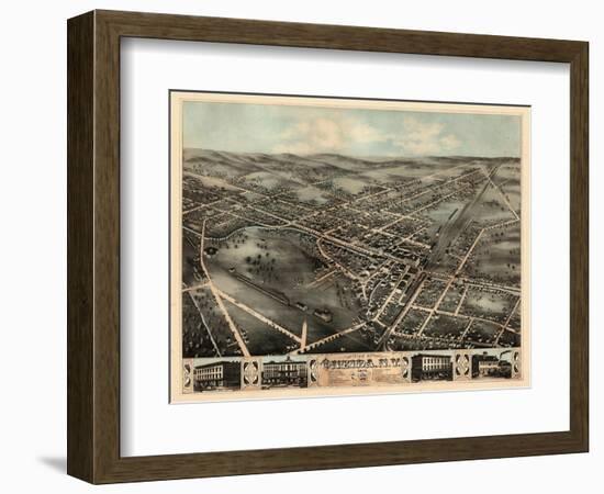 1874, Oneida  Bird's Eye View, New York, United States-null-Framed Giclee Print