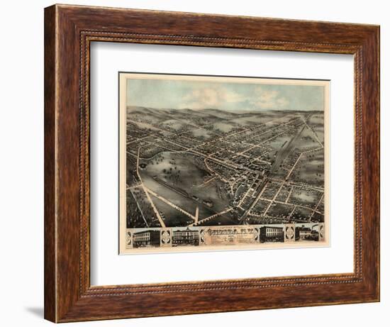 1874, Oneida  Bird's Eye View, New York, United States-null-Framed Giclee Print