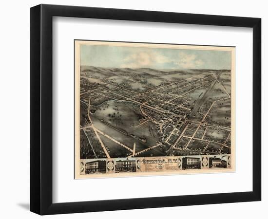 1874, Oneida  Bird's Eye View, New York, United States-null-Framed Giclee Print