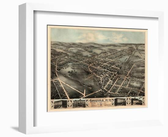 1874, Oneida  Bird's Eye View, New York, United States-null-Framed Giclee Print