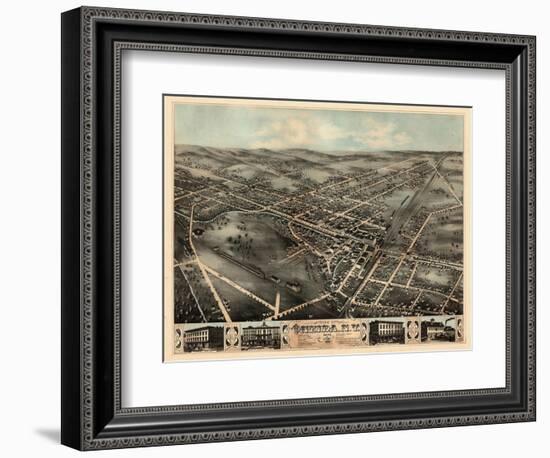 1874, Oneida  Bird's Eye View, New York, United States-null-Framed Giclee Print