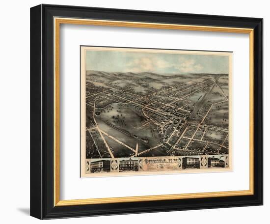 1874, Oneida  Bird's Eye View, New York, United States-null-Framed Giclee Print