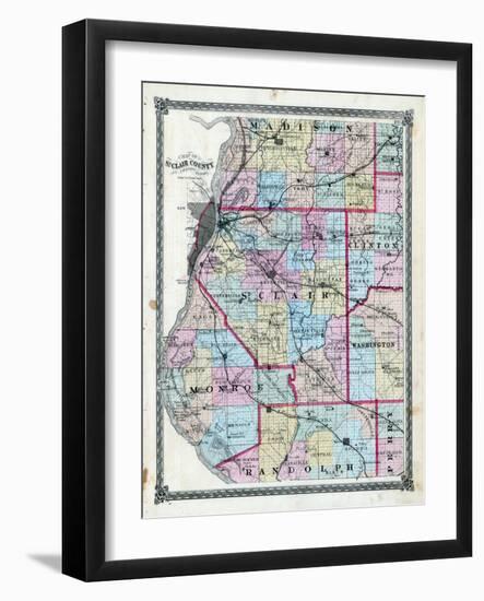 1874, St. Clair County Map, Illinois, United States-null-Framed Giclee Print