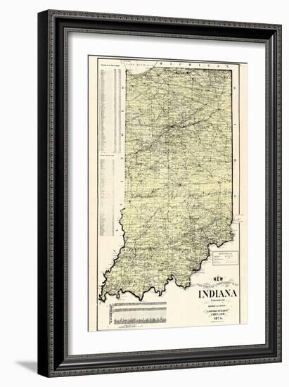 1874, State Map, Indiana, United States-null-Framed Giclee Print