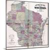 1874, Wisconsin Railroad and Sectional Map, Wisconsin, United States-null-Mounted Giclee Print