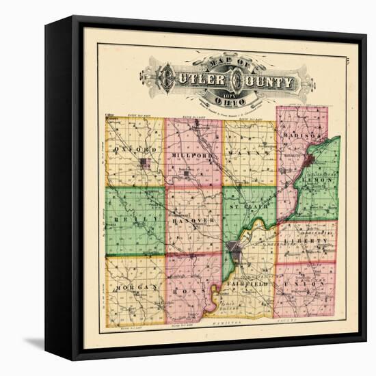 1875, Butler County Map, Ohio, United States-null-Framed Premier Image Canvas