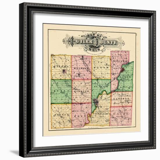 1875, Butler County Map, Ohio, United States-null-Framed Giclee Print
