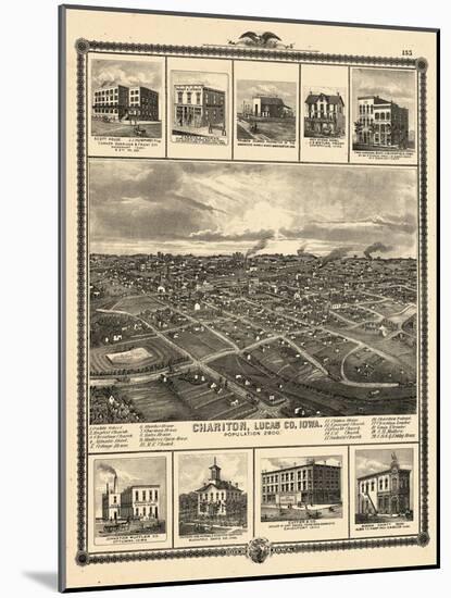 1875, Chariton Bird's Eye View, Iowa, United States-null-Mounted Giclee Print