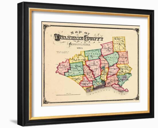 1875, Delaware County Map, Pennsylvania, United States-null-Framed Giclee Print