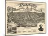 1875, Des Moines Bird's Eye View, Iowa, United States-null-Mounted Giclee Print