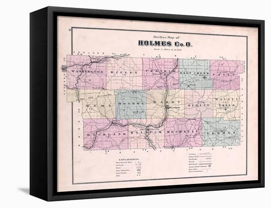 1875, Holmes County Map, Ohio, United States-null-Framed Premier Image Canvas