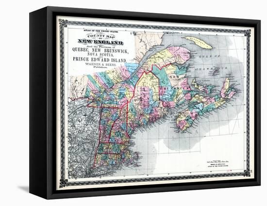 1875, New England and the Provinces of Quebec, New Brunswick, Nova Scotia, and Prince Edward Island-null-Framed Premier Image Canvas