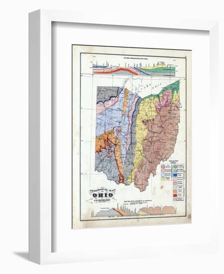 1875, Ohio State Geological Map, Ohio, United States-null-Framed Giclee Print