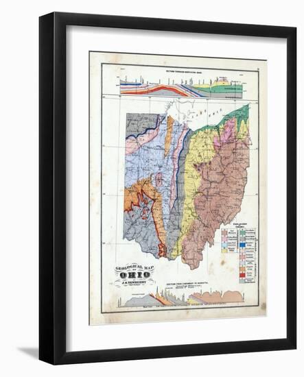 1875, Ohio State Geological Map, Ohio, United States-null-Framed Giclee Print