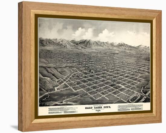 1875, Salt Lake City Bird's Eye View, Utah, United States-null-Framed Premier Image Canvas