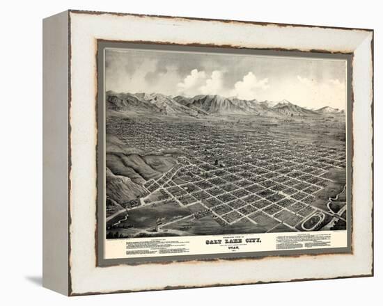 1875, Salt Lake City Bird's Eye View, Utah, United States-null-Framed Premier Image Canvas