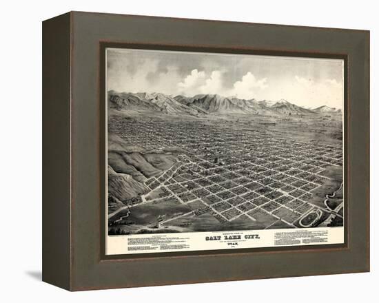 1875, Salt Lake City Bird's Eye View, Utah, United States-null-Framed Premier Image Canvas