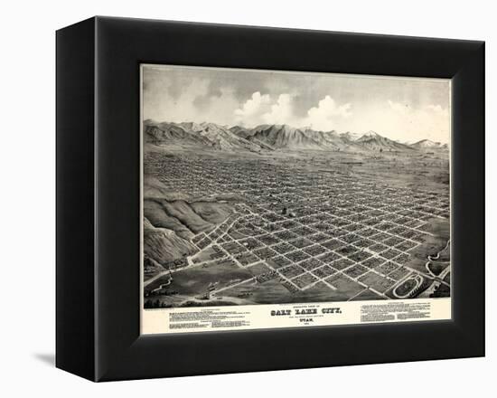 1875, Salt Lake City Bird's Eye View, Utah, United States-null-Framed Premier Image Canvas