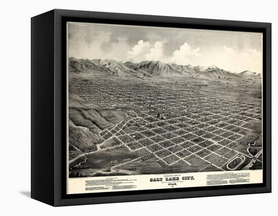 1875, Salt Lake City Bird's Eye View, Utah, United States-null-Framed Premier Image Canvas