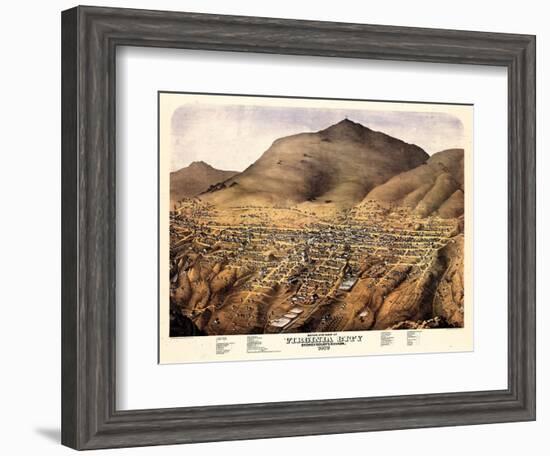 1875, Virginia City Bird's Eye View, Nevada, United States-null-Framed Giclee Print