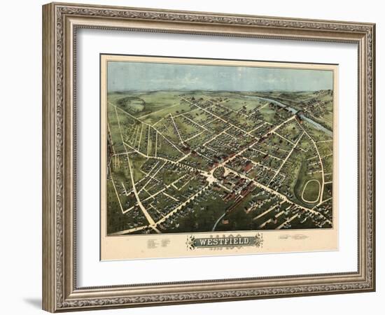 1875, Westfield Bird's Eye View, Massachusetts, United States-null-Framed Giclee Print