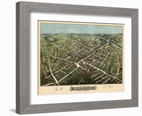 1875, Westfield Bird's Eye View, Massachusetts, United States-null-Framed Giclee Print