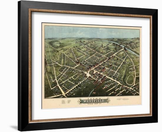 1875, Westfield Bird's Eye View, Massachusetts, United States-null-Framed Giclee Print