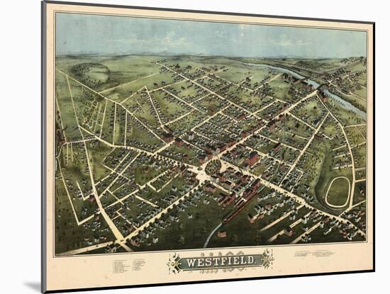 1875, Westfield Bird's Eye View, Massachusetts, United States-null-Mounted Giclee Print