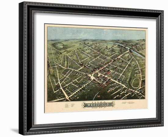 1875, Westfield Bird's Eye View, Massachusetts, United States-null-Framed Giclee Print