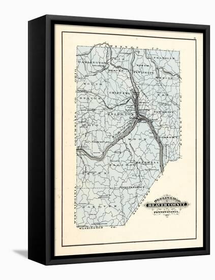 1876, Beaver County Map, Pennsylvania, United States-null-Framed Premier Image Canvas