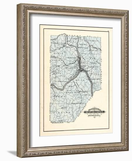 1876, Beaver County Map, Pennsylvania, United States-null-Framed Giclee Print