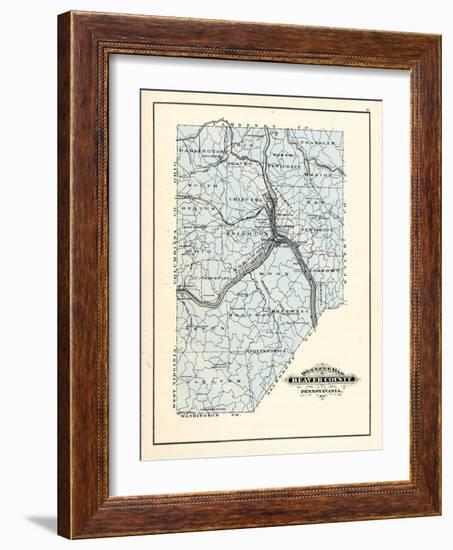 1876, Beaver County Map, Pennsylvania, United States-null-Framed Giclee Print