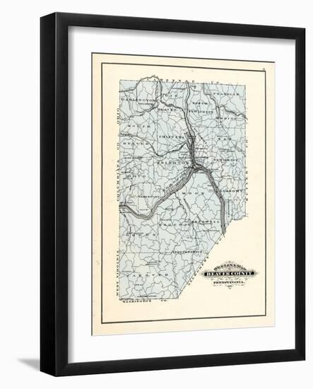 1876, Beaver County Map, Pennsylvania, United States-null-Framed Giclee Print