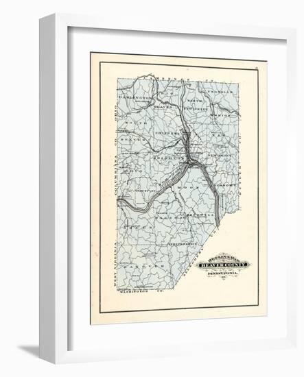 1876, Beaver County Map, Pennsylvania, United States-null-Framed Giclee Print