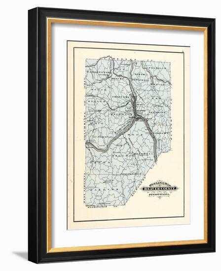 1876, Beaver County Map, Pennsylvania, United States-null-Framed Giclee Print