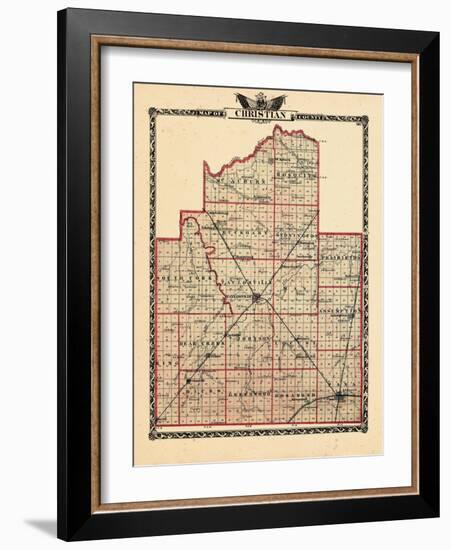 1876, Christian County Map, Illinois, United States-null-Framed Giclee Print