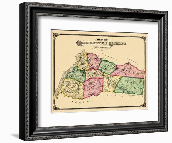 1876, Gloucester County Map, New Jersey, United States-null-Framed Giclee Print