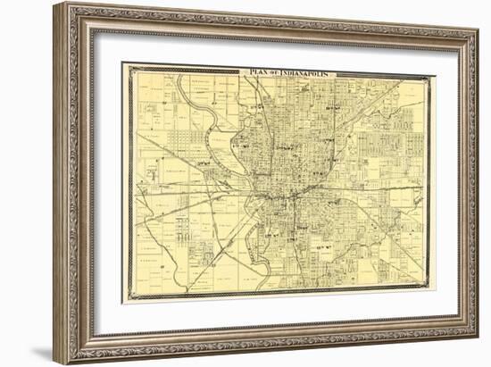 1876, Indianapolis - Plan, Indiana, United States-null-Framed Giclee Print