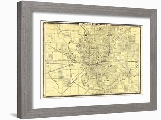1876, Indianapolis - Plan, Indiana, United States-null-Framed Giclee Print