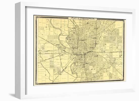 1876, Indianapolis - Plan, Indiana, United States-null-Framed Giclee Print