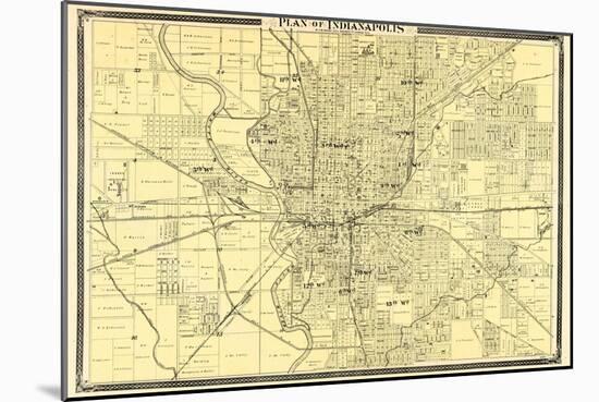 1876, Indianapolis - Plan, Indiana, United States-null-Mounted Giclee Print