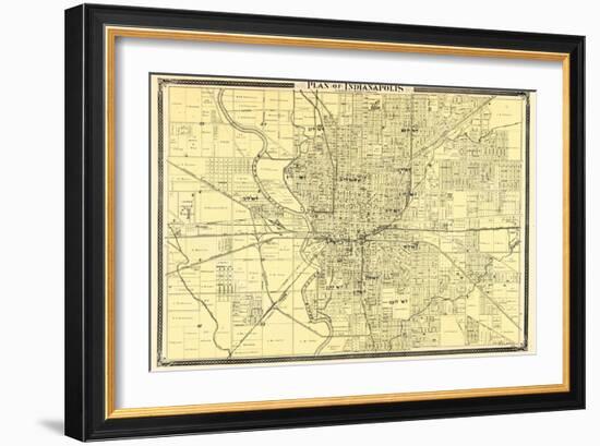 1876, Indianapolis - Plan, Indiana, United States-null-Framed Giclee Print