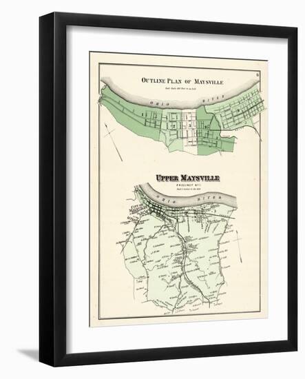 1876, Maysville - Outline Plan, Upper Maysville, Kentucky, United States-null-Framed Giclee Print