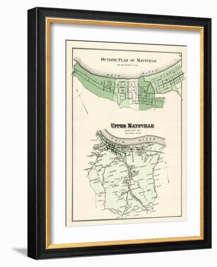 1876, Maysville - Outline Plan, Upper Maysville, Kentucky, United States-null-Framed Giclee Print