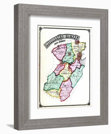 1876, Middlesex County Map, New Jersey, United States-null-Framed Giclee Print