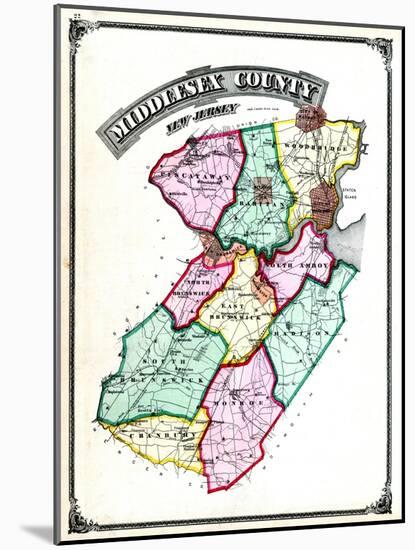 1876, Middlesex County Map, New Jersey, United States-null-Mounted Giclee Print